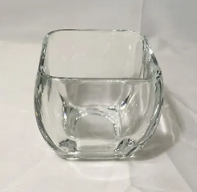 £5.83 • Buy Heavy Clear Glass 4   Square / Cube / Multi-use / Vase , Candle, Snacks, Decor
