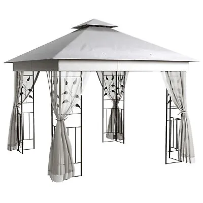 Outsunny 3 X 3(m)  Garden Gazebo Marquee Tent Canopy Shelter Pavilion Grey • £205.99