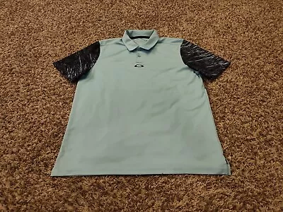 Oakley Shirt Mens Medium Blue Short Sleeve Golf Polo Polyester Pullover • $5.99