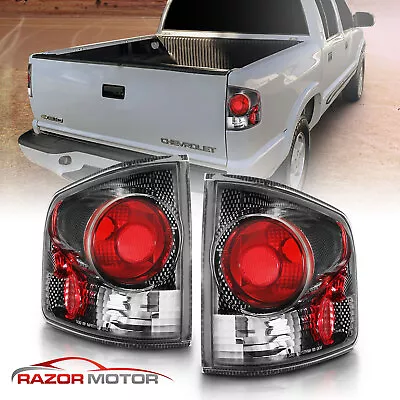 94-04 Fit Chevy S10 GMC Sonoma Carbon Black Rear Brake Replacement Tail Lights • $46.99
