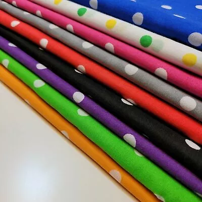 £2.99 • Buy Floral/pea Pin Poly Cotton Spot Spotty Dot Fabric Polycotton Material Meter 44 