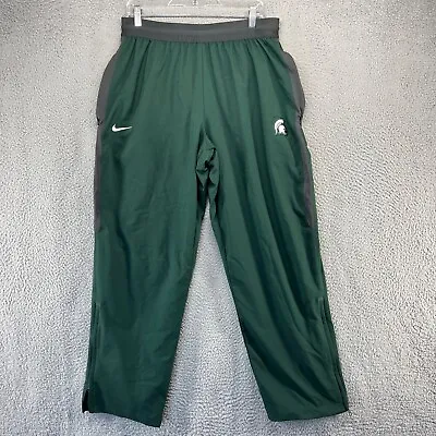 Nike Michigan State Spartans Sweatpants Men's Extra Large Green Swoosh Dri Fit • $28.83