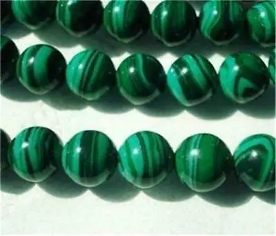  6/8mm Green Malachite Gemstone Round Loose Beads 15  AAA  • $2.99
