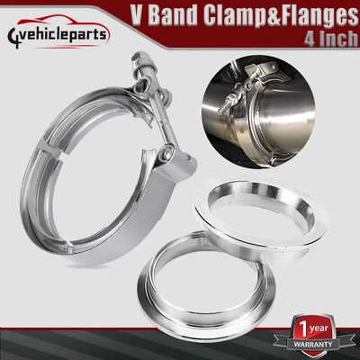 $18.59 • Buy 4inch V-band Clamp 4  Stainless Steel Flange Male-Female For Exhaust Downpipe