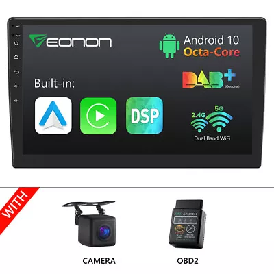 CAM+OBD+10.1  Double 2DIN 8-Core Android Smart Car Stereo GPS Radio CarPlay WiFi • $206.53