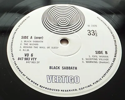 Black Sabbath - S/T // UK '70 Vertigo Big Swirl LP 1st Sleeve EX Copy • $224.02