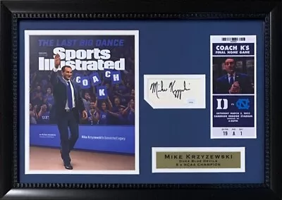 Mike Krzyzewski Coach K Autographed Duke Final Game Signed Photo Framed JSA 6 • $399