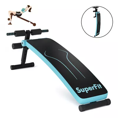 SuperFit Folding Weight Bench Adjustable Sit-up Board Workout Slant Bench Blue • $75.99