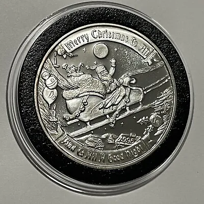 Merry Christmas To All Rare Santa Coin 1 Troy Oz .999 Fine Silver Round Medal • $59.99