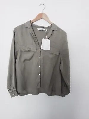 £25 • Buy & And Other Stories Khaki Shirt Blouse Relaxed Beehive Size 34 UK 6 Or 8 