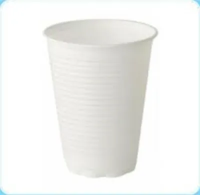 100x Small Plastic Disposable Cups White 7oz Party Cafe Catering Hot Cold Drink • £8.77