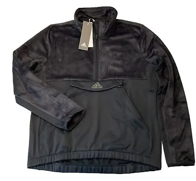 Adidas Sweatshirt Fleece Pullover Sherpa Detail 1/4 Zip Athletic Women Sz M NWT • $29.99