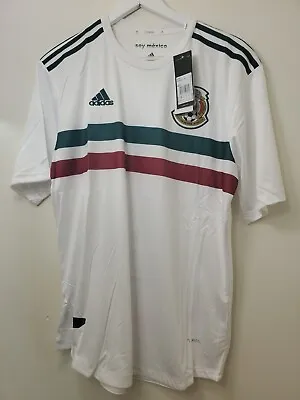 Adidas Mexico Team 2016 2017 Home Soccer Football Jersey Men's LARGE White • $39.99