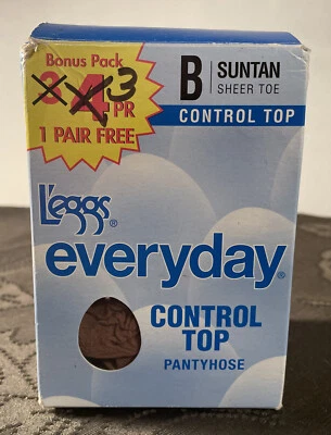 $12.79 • Buy Leggs Everyday Control Top Pantyhose Sheer Toe 3 Pair Suntan Size B