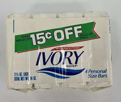 Vintage NOS Lot Of 4 Bars Ivory Soap Bath 3.5 Oz Bath Size Wrapped • $15