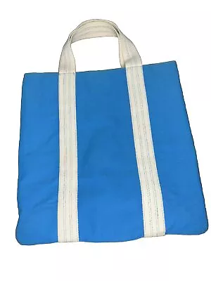 Michael Kors Blue Canvas Tote Island Capri Shopping Beach Reusable Grocery Bag • $15