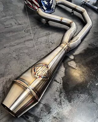 SPC Lanesplitter Brushed Stainless 2-Into-1 Exhaust For M8 Softail - In Stock! • $899