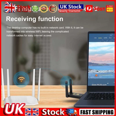 £10.15 • Buy WiFi6 Wireless Network Card External Antenna For PC Desktop Laptop H1