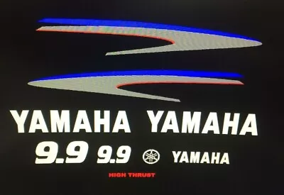 Yamaha Outboard Motor Sticker Decal Sticker Kit 9.9 Hp  - Marine Vinyl Free Ship • $54.99