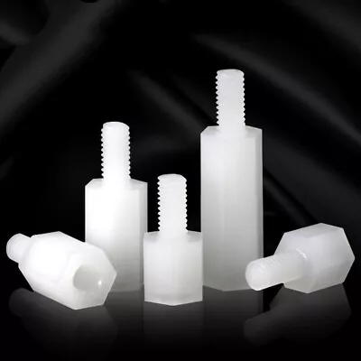 White Male-Female Nylon Spacer M2 M3 M4 Hex Column Standoff Support Screw Nut • $2.52