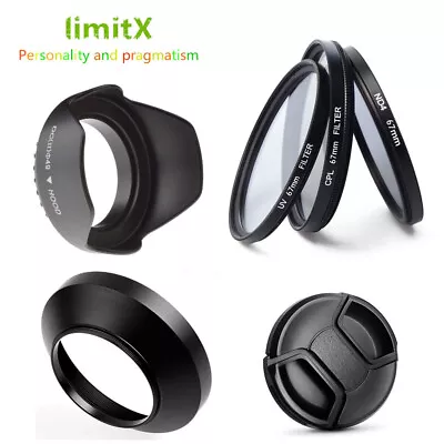 Filter Lens UV ND4 CPL Lens Hood Cap 37 40.5 43 46 49 52 55 58 62 67 72 77 82 Mm • $19.49