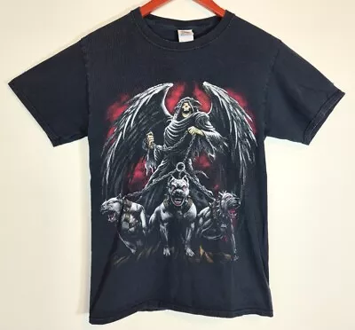 Vintage Grim Reaper And Hounds Of Hell Black T Shirt Men’s Size Small Fruity Tag • $29.99