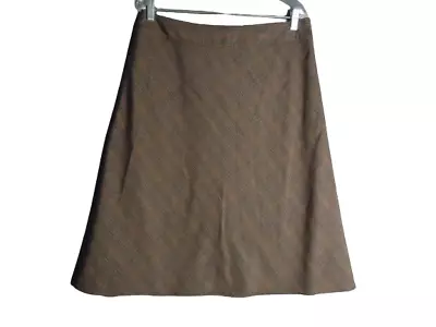 Christopher & Banks Brown Plaid Knee Length Skirt Side Zip Womens Size 12 Petite • $12.75