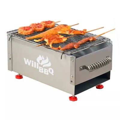 Portable 30cm Mini Charcoal Hibachi BBQ Camping Barbecue Grill • $48