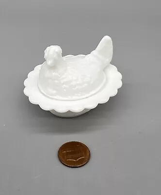 Mini Hen  On Nest Chick Salt Cellar Dip  Milk White Mosser USA • $17.99