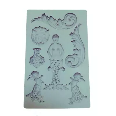 F5044 Embossed Mermaid Fondant Silicone Mold For Clay Polymer Resin Decoration • $9.99