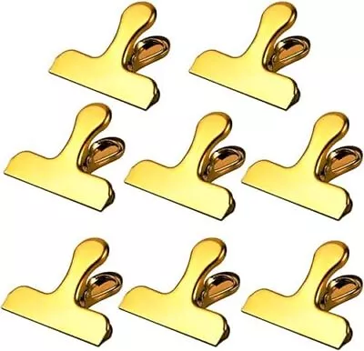 Gold Chip Clips，Large Metal Hinge ClipsStainless Steel Bag Clips 3 Inch Pape... • $10.76