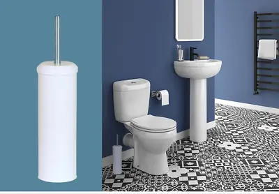 Sabichi Stylish Ceramic White Toilet Brush & Holder • £9.99