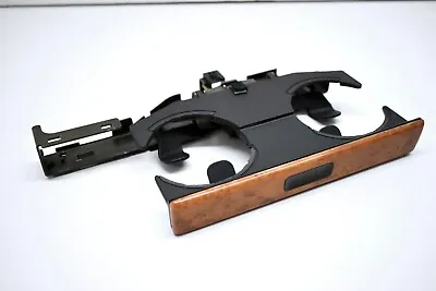 BMW E38 7er Dual Cup Holder Front Center With Wood Trim Cover Cupholders OEM • $125