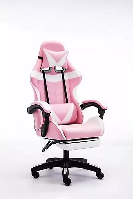 Gaming Chair Office Seating Racing Computer PU Leather Executive Racer Footrest • $119.99