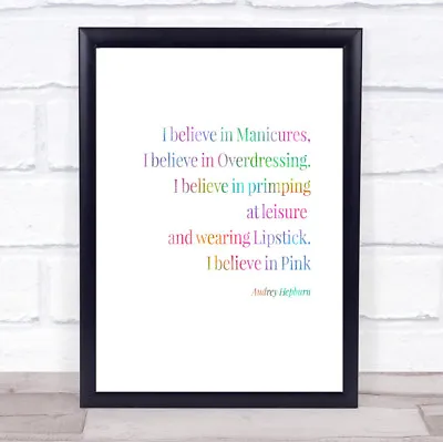 Audrey Hepburn Manicures Rainbow Quote Print • £17.56