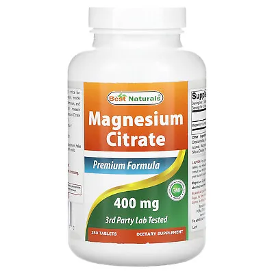 Magnesium Citrate 400 Mg 250 Tablets (200 Mg Per Tablet) • $20.14