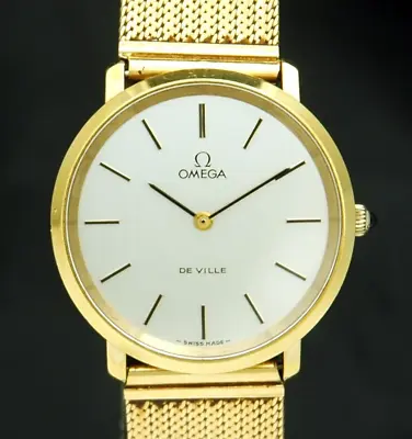 1976 OMEGA DEVILLE WATCH 33mm 18K 750 Solid Gold Band Ref 111.0107 Cal.625 17J • $3000