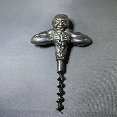 VINTAGE Bacchus Crushing Grapes Corkscrew Made By C.V.Heljestrand Pewter • $62