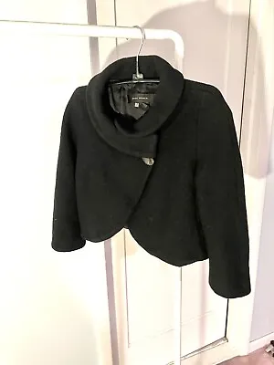 Zara Vintage Y2K Cropped Black Wool Pea Coat - Size M • $30