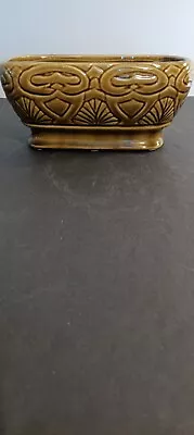 Vintage Planter Pottery Asian Feel Olive Green • $15.99