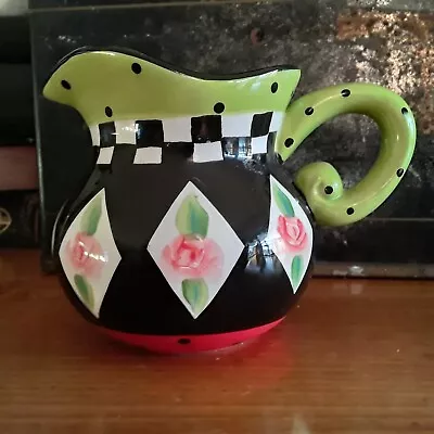 Vintage Tea Party Creamer Vase Joyce Shelton Roses Harlequin Giftcraft  • $14.95