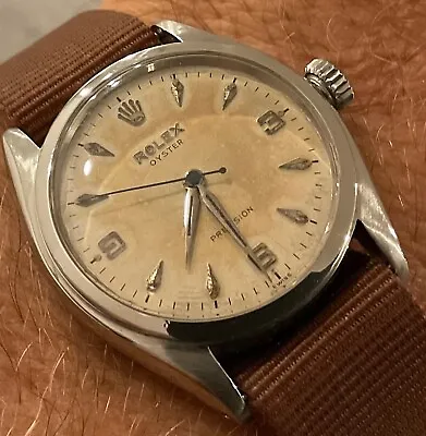 Vintage 1952 ROLEX 34mm OYSTER EXPLORER 3-6-9 Albino White • $6875