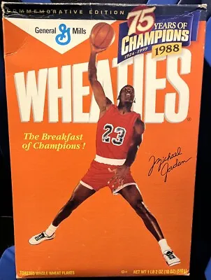 $80 • Buy Michael Jordan 1988 Wheaties Cereal Box Full-Size  75 Years Of Champions  RARE!!