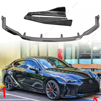 For 2021-2024 Lexus IS350   F-Sport V-Style Carbon Front Rear Bumper Lip • $119.99