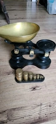 £49 • Buy Victor Traditional Cast Iron Kitchen Scales With Pan And Weights