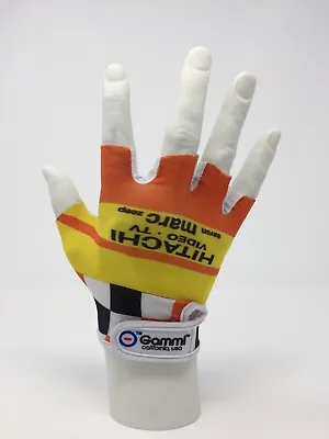 Hitachi Team Replica Cycling Gloves Vintage Retro Cycling Gloves • $35