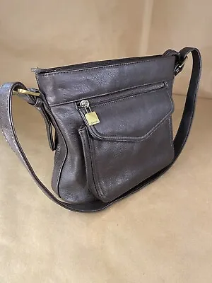 St. John's Bay Genuine Leather Shoulder Bag Purse Brown • $8