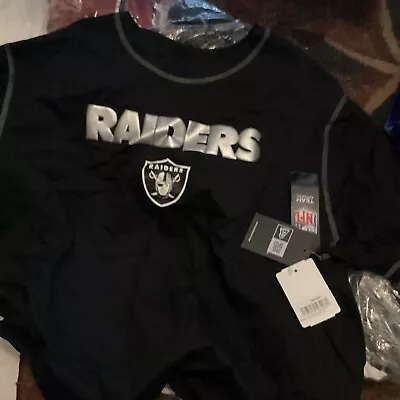 NFL Raiders T-Shirt Mens XL New Era  Black Football NWT P282 • $14