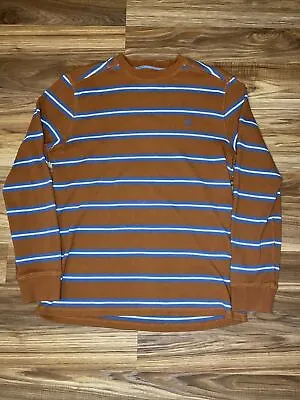 Timberland Brown Long Sleeve Pullover Waffle Knit Thermal Shirt Mens Size Large • $14.99