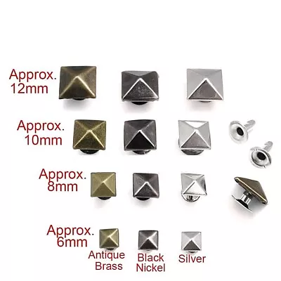 Choose Size & Finish 20 Metal PYRAMID 5/32  - 1/2  (4 - 12mm) RIVET Studs (6000) • $5.45